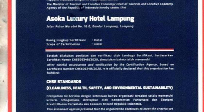 Asoka Luxury Hotel Bandar Lampung Kültér fotó